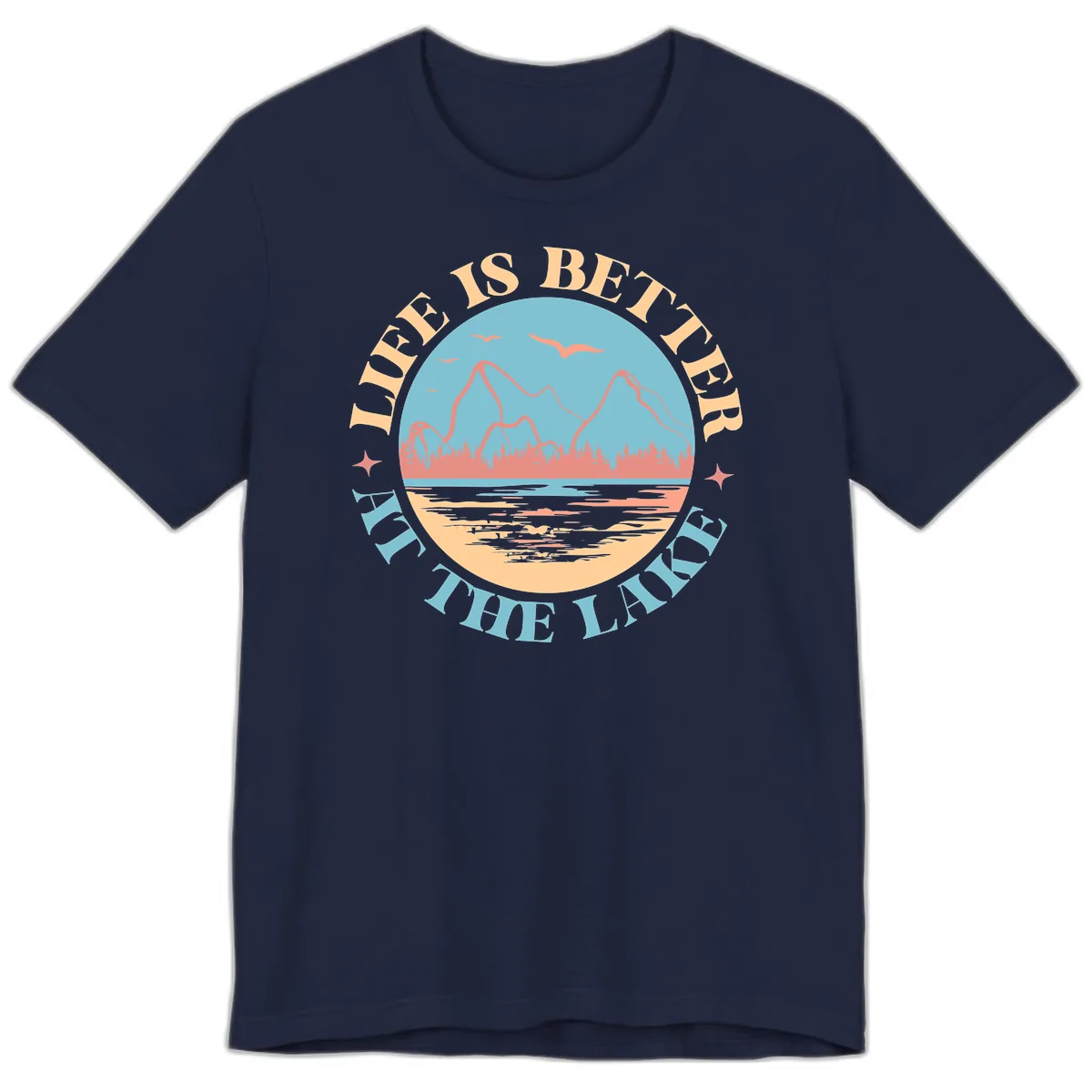 Life Is Better At The Lake Design Premium T-Shirt in Navy