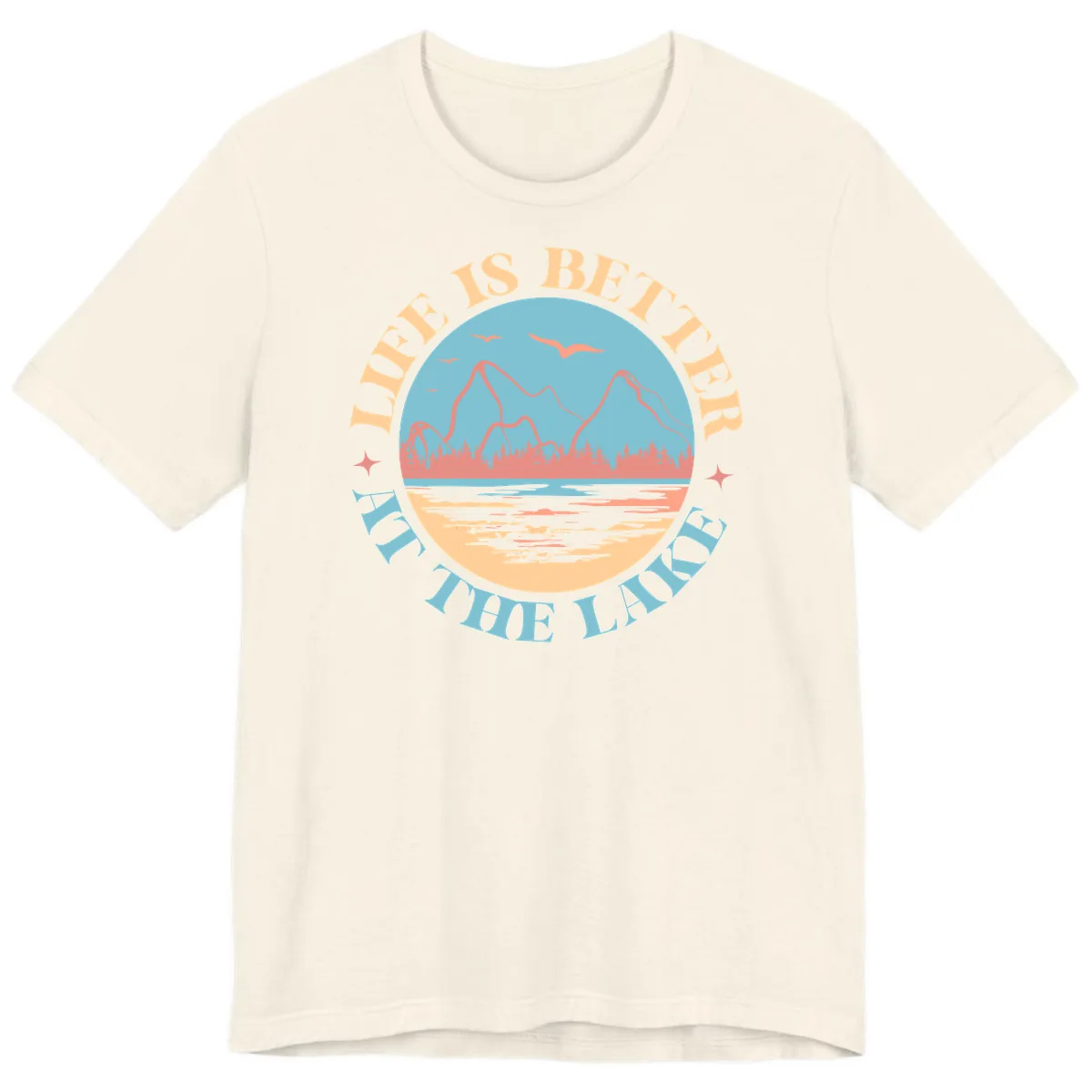 Life Is Better At The Lake Design Premium T-Shirt in Natural
