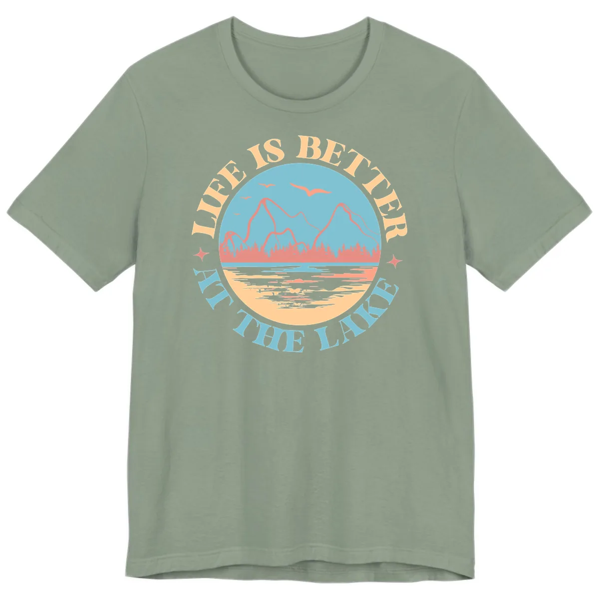 Life Is Better At The Lake Design Premium T-Shirt in Sage
