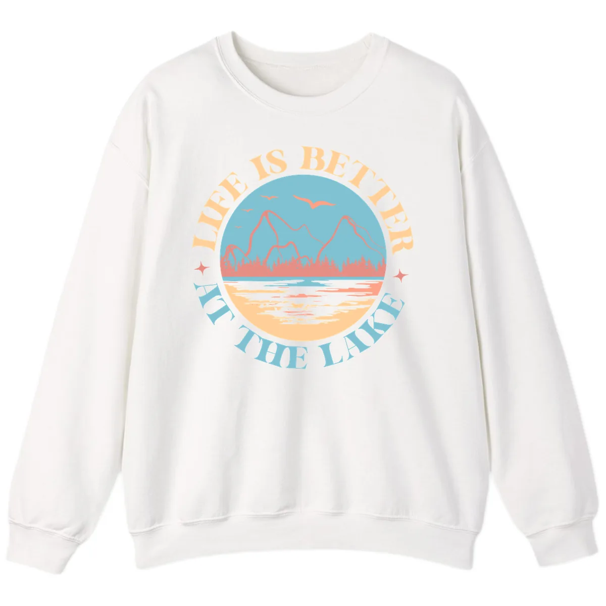 Life Is Better At The Lake Design Sweatshirt in White