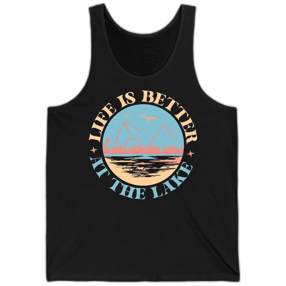 Life Is Better At The Lake Design Tank in Black