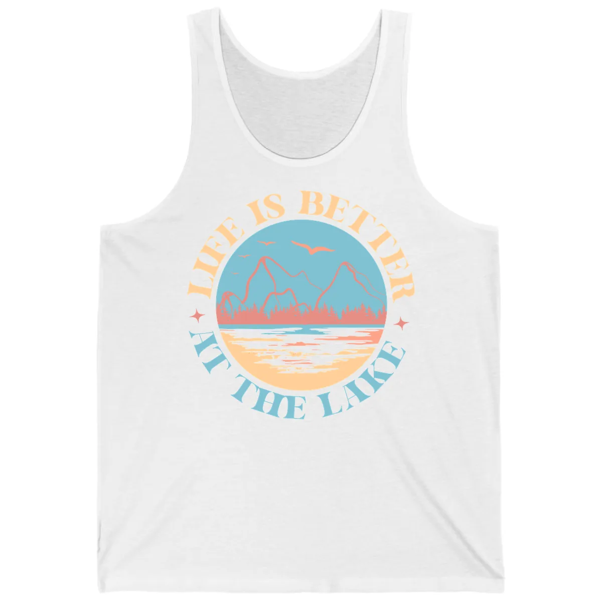 Life Is Better At The Lake Design Tank in White