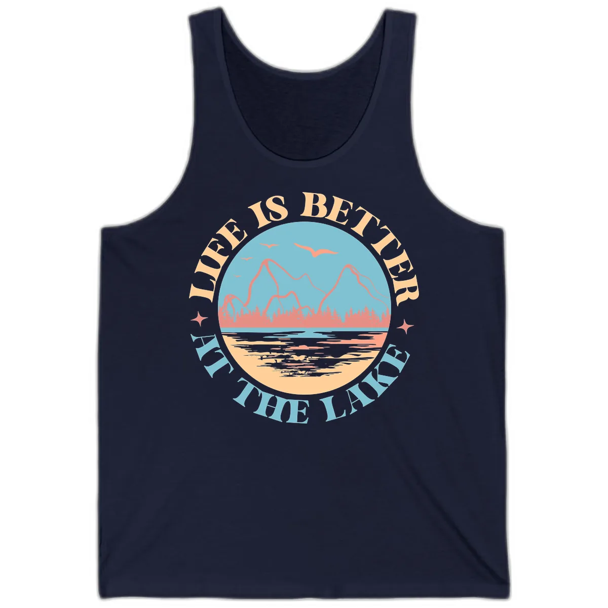 Life Is Better At The Lake Design Tank in Navy