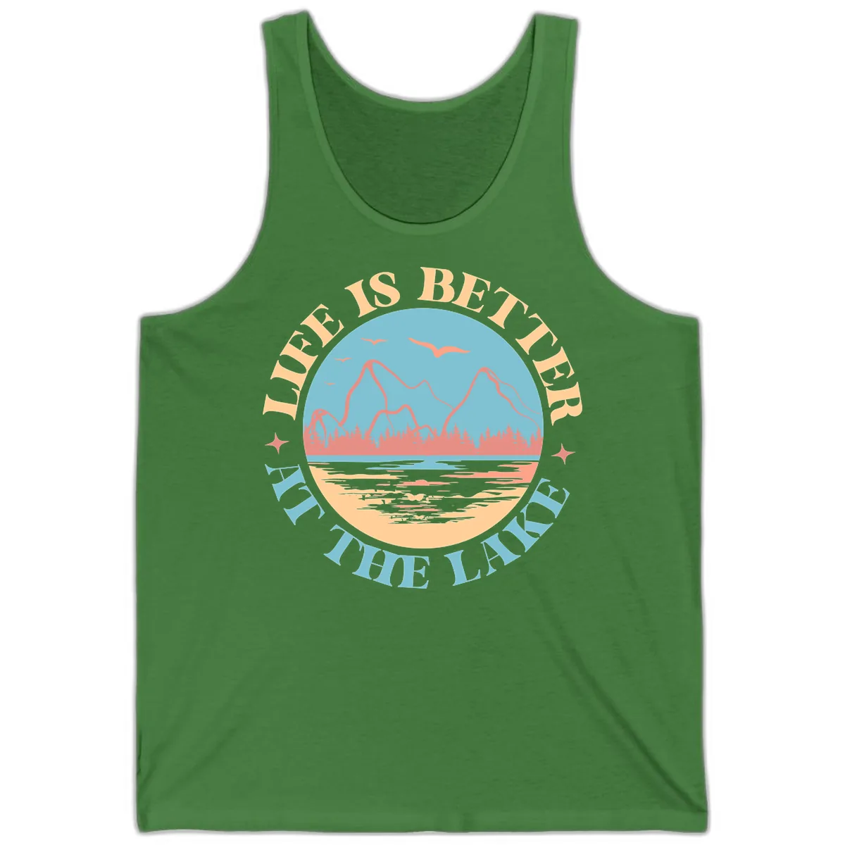 Life Is Better At The Lake Design Tank in Leaf
