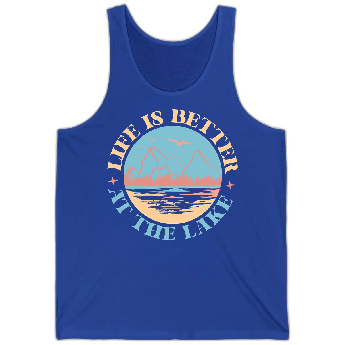 Life Is Better At The Lake Design Tank in True Royal