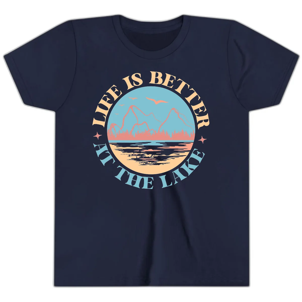 Life Is Better At The Lake Design Youth T-Shirt in Navy