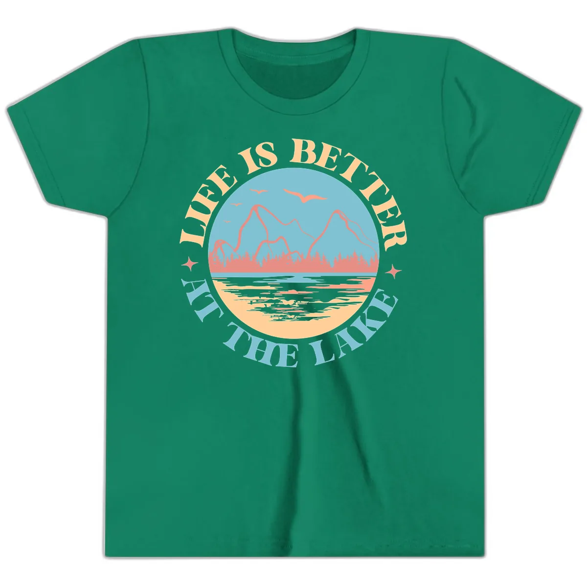 Life Is Better At The Lake Design Youth T-Shirt in Kelly