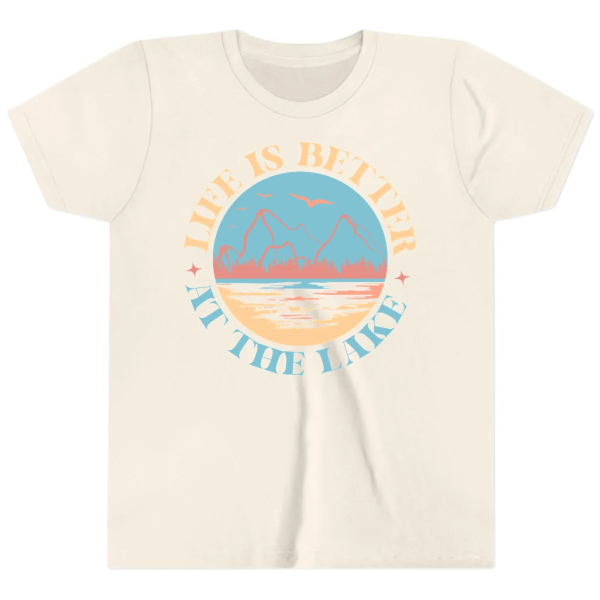 Life Is Better At The Lake Design Youth T-Shirt in Natural