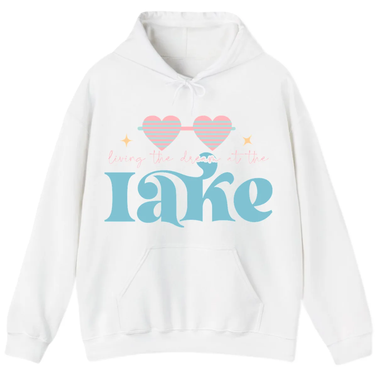 Living The Dream At The Lake Hoodie in White