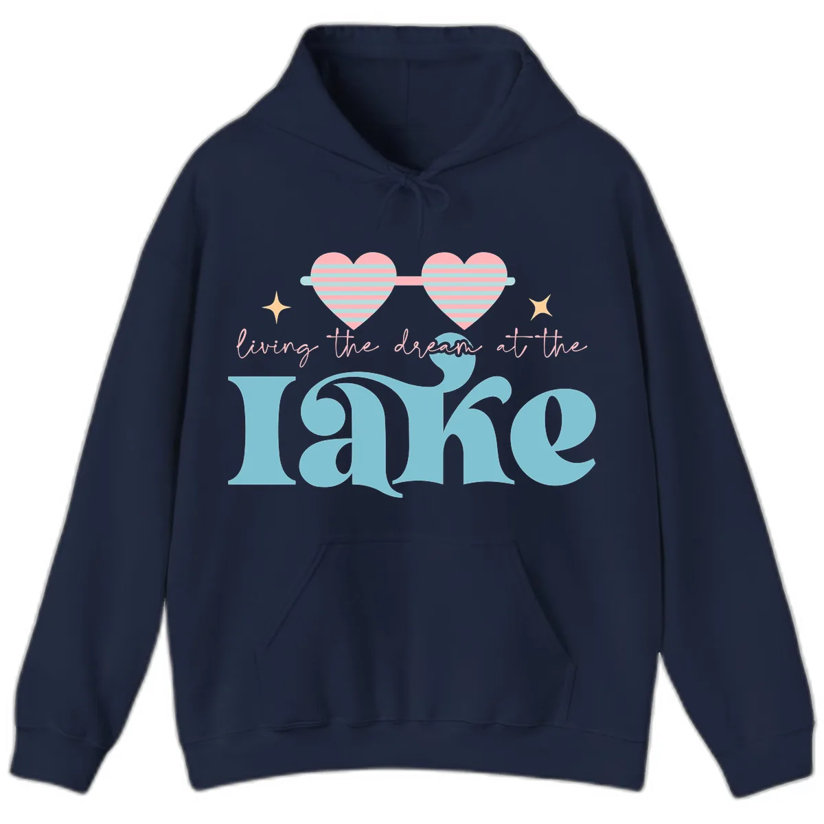 Living The Dream At The Lake Hoodie in Navy