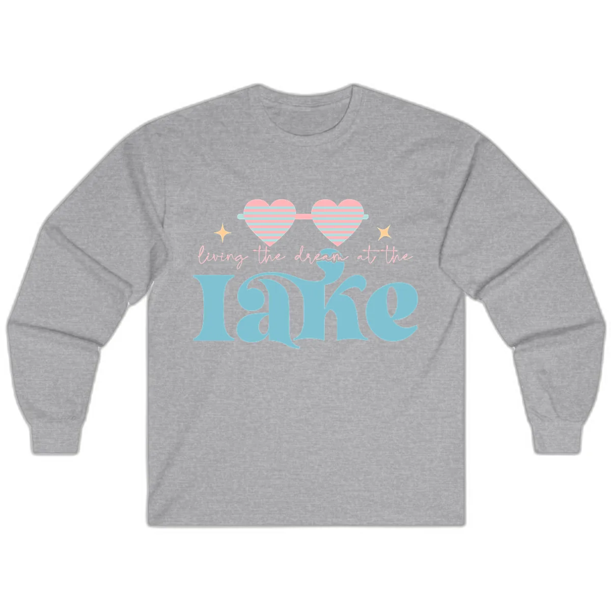 Living The Dream At The Lake Long Sleeve in Sport Grey