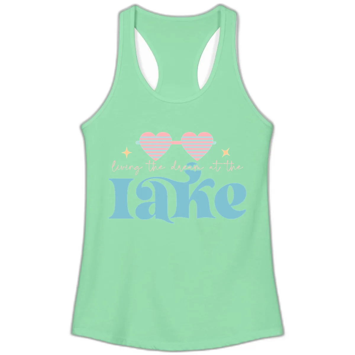 Living The Dream At The Lake Ladies Tank in Solid Mint