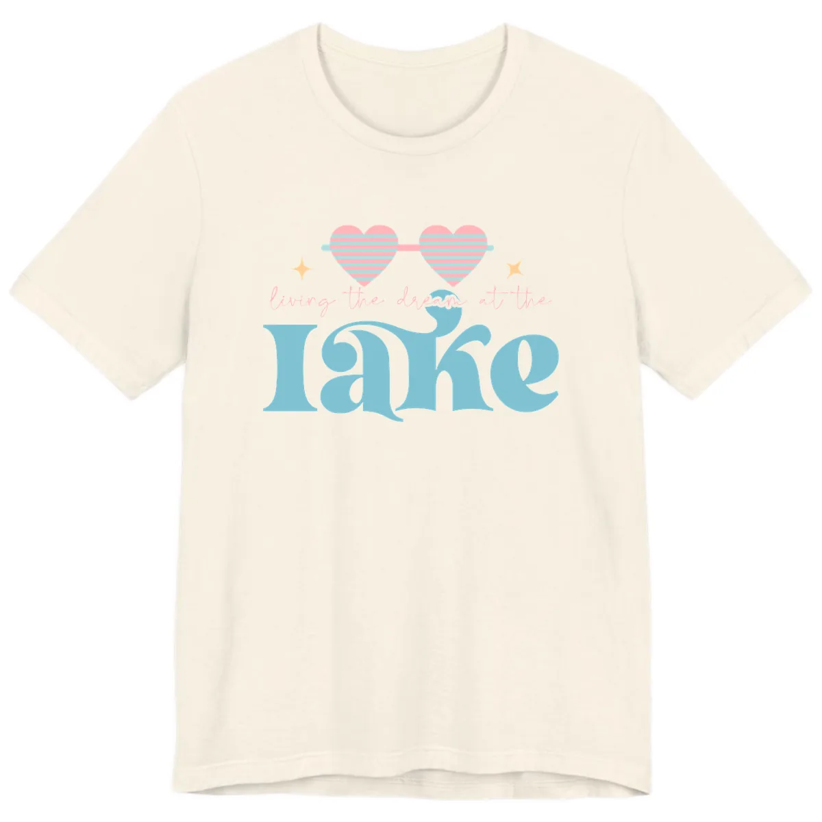 Living The Dream At The Lake Premium T-Shirt in Natural