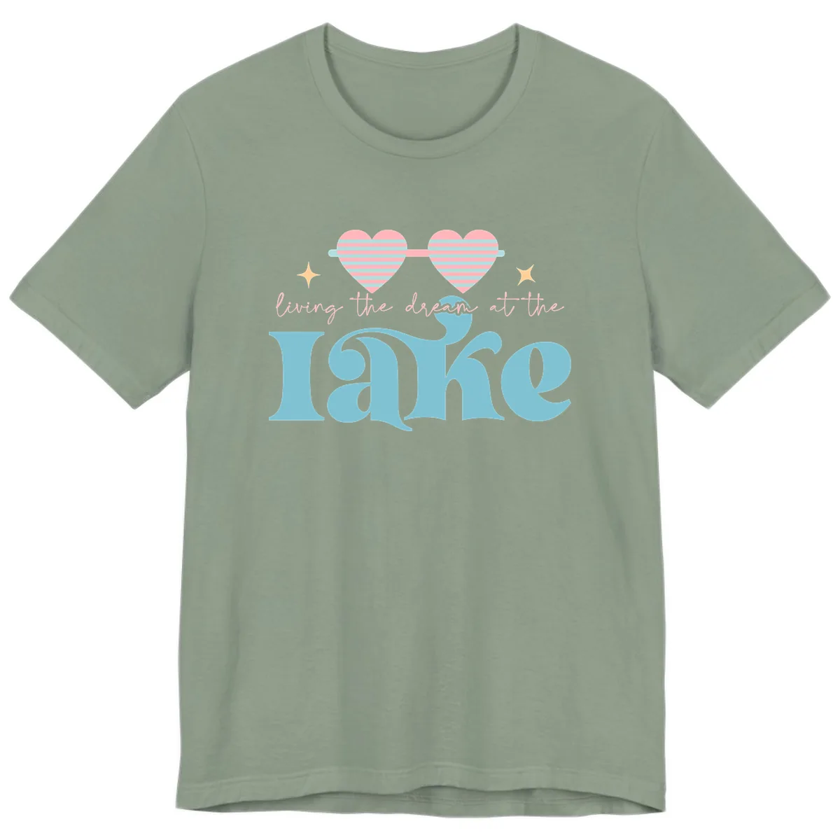 Living The Dream At The Lake Premium T-Shirt in Sage
