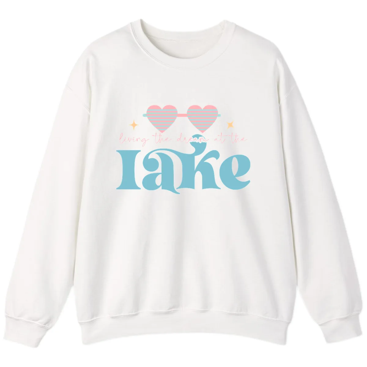 Living The Dream At The Lake Sweatshirt in White