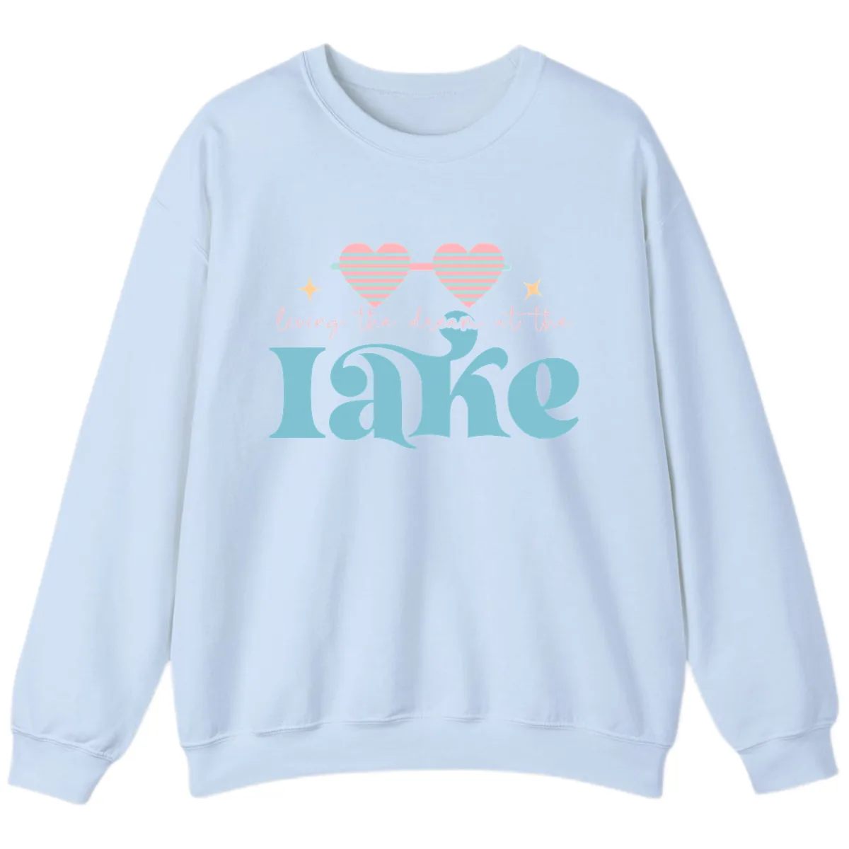 Living The Dream At The Lake Sweatshirt in Light Blue