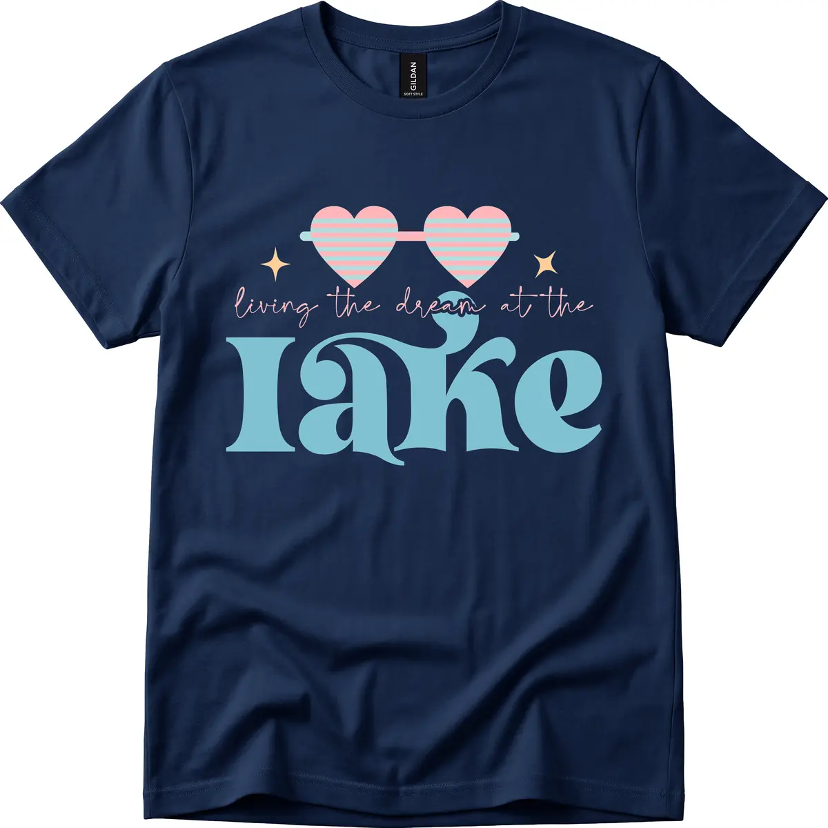 Living The Dream At The Lake T-Shirt in Navy
