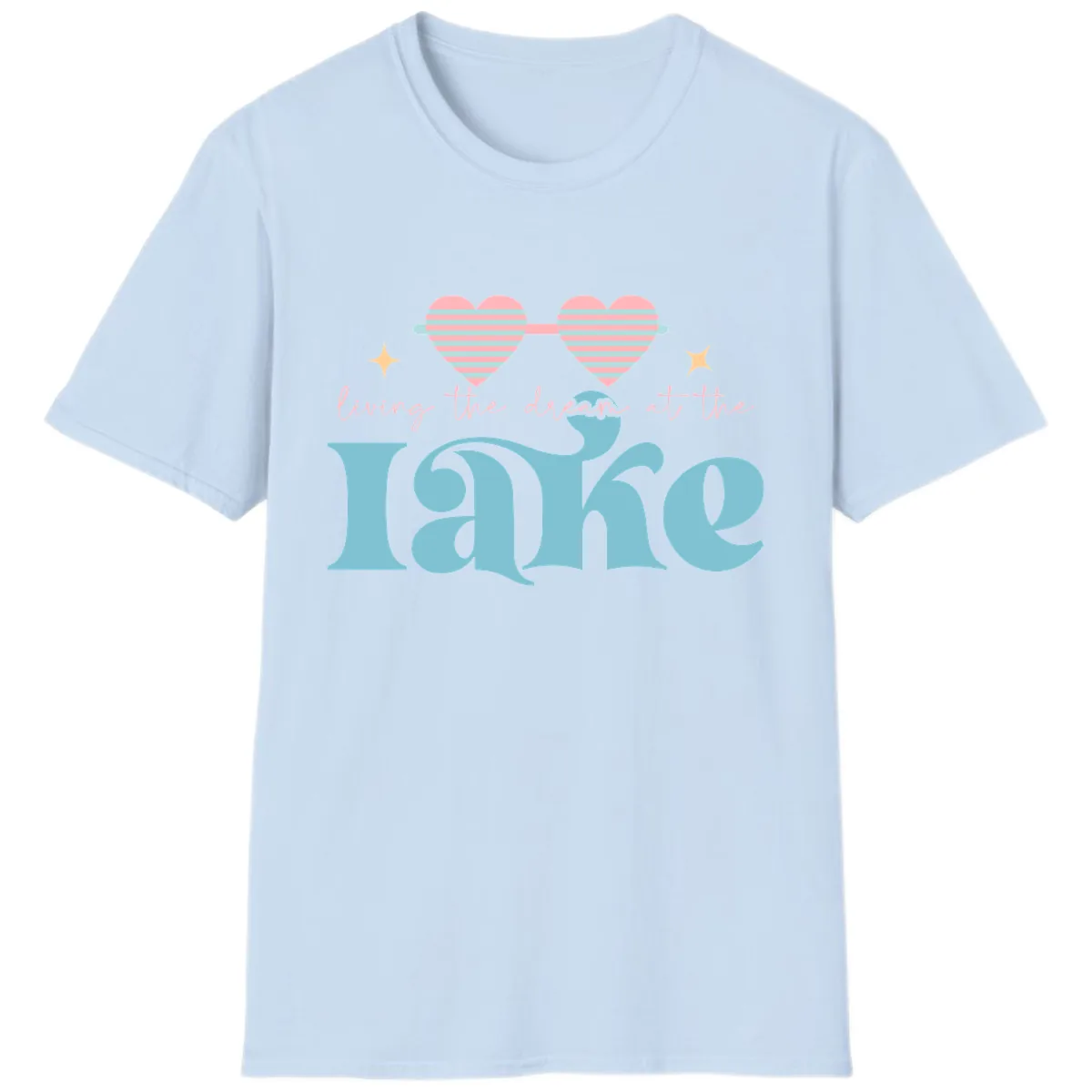 Living The Dream At The Lake T-Shirt in Light Blue