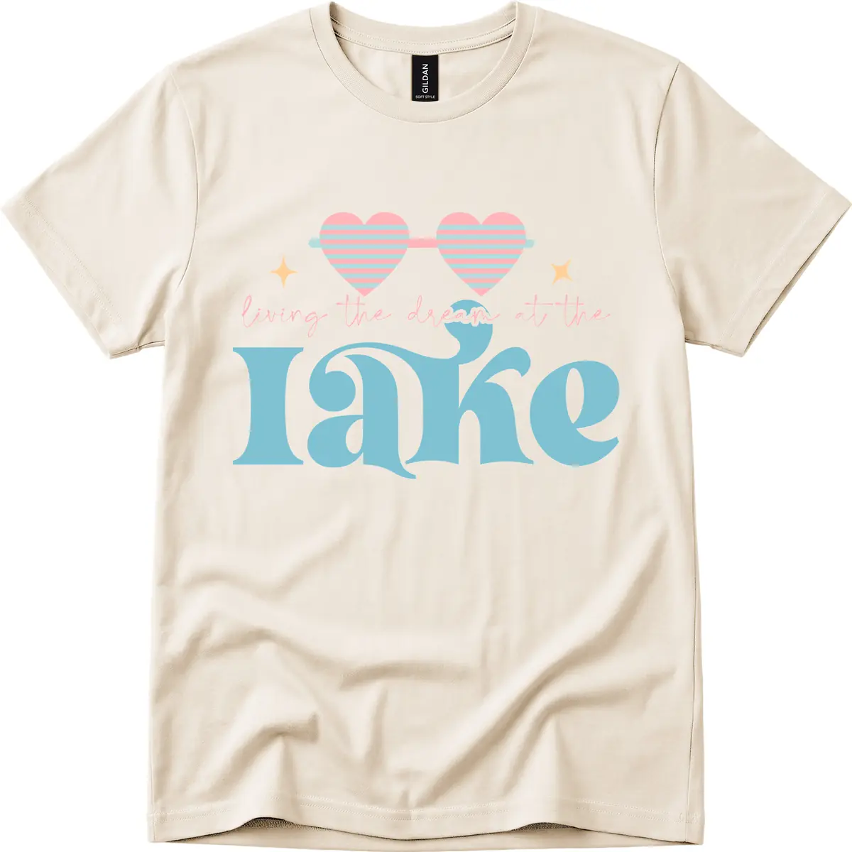 Living The Dream At The Lake T-Shirt in Natural