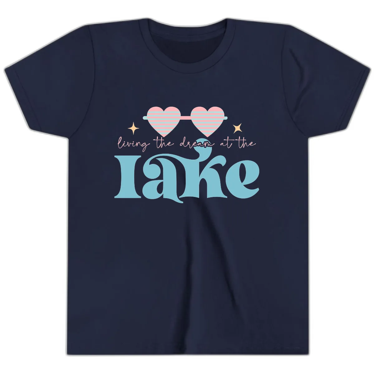 Living The Dream At The Lake Youth T-Shirt in Navy