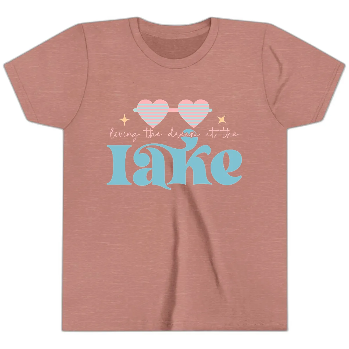 Living The Dream At The Lake Youth T-Shirt in Heather Mauve
