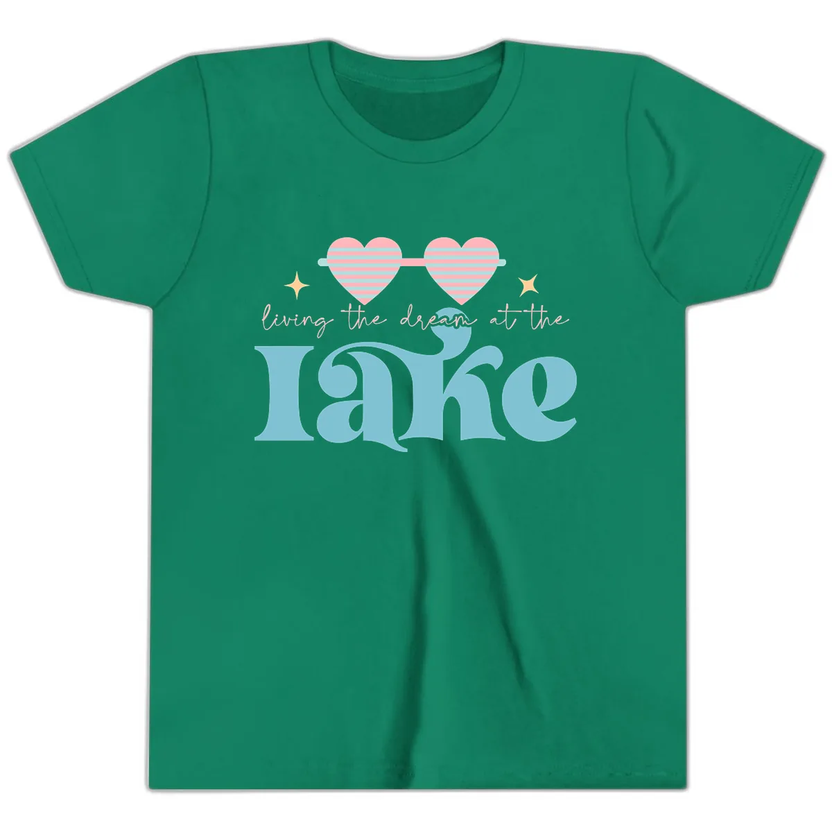 Living The Dream At The Lake Youth T-Shirt in Kelly