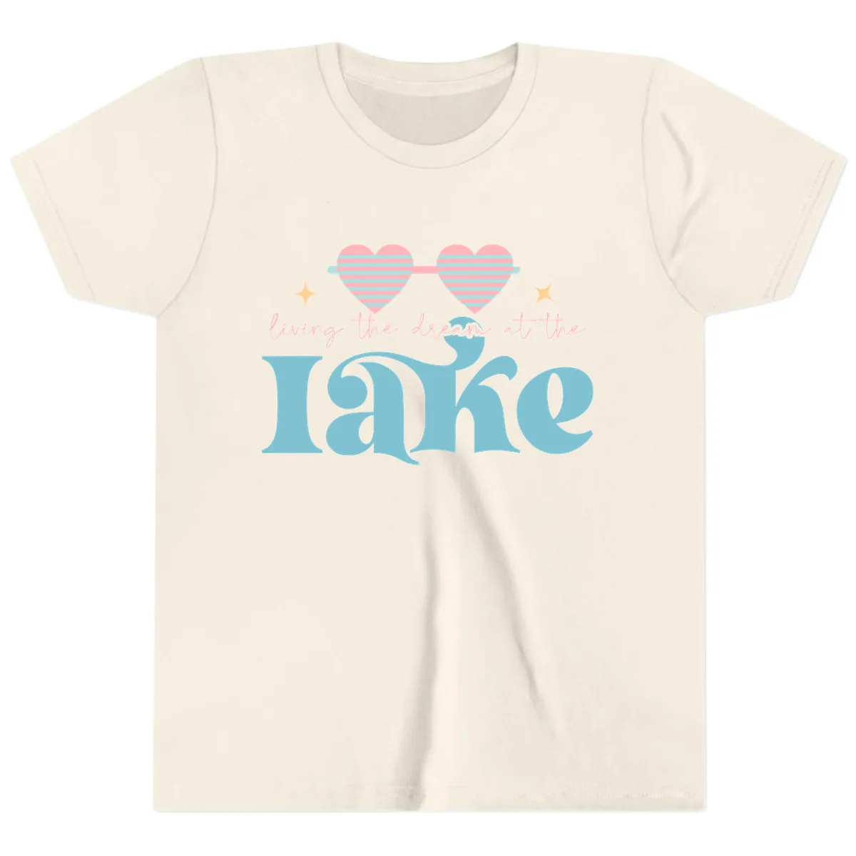 Living The Dream At The Lake Youth T-Shirt in Natural