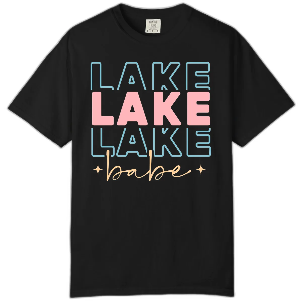 Lake Babe Retro Typography Comfort Color in Black