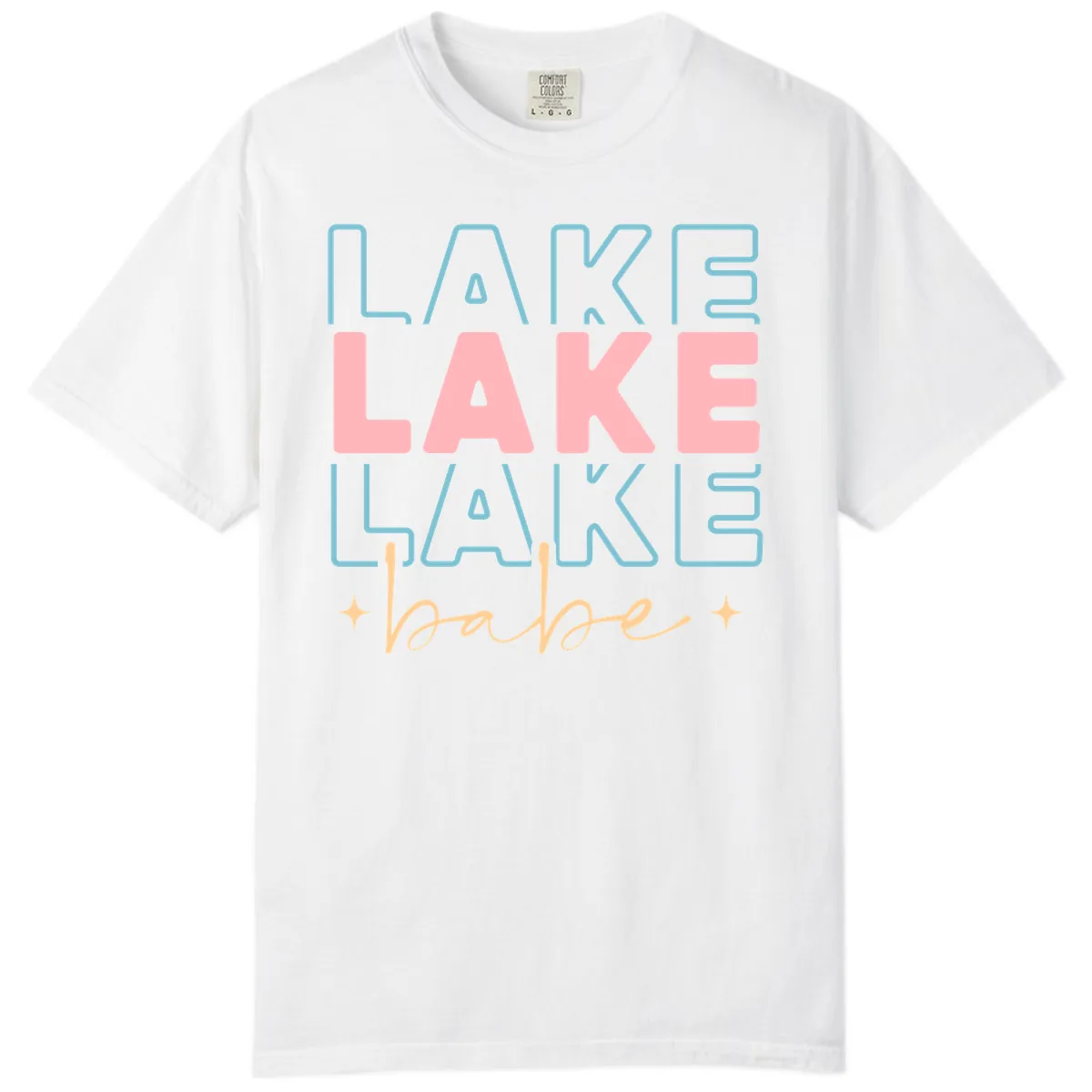 Lake Babe Retro Typography Comfort Color in White