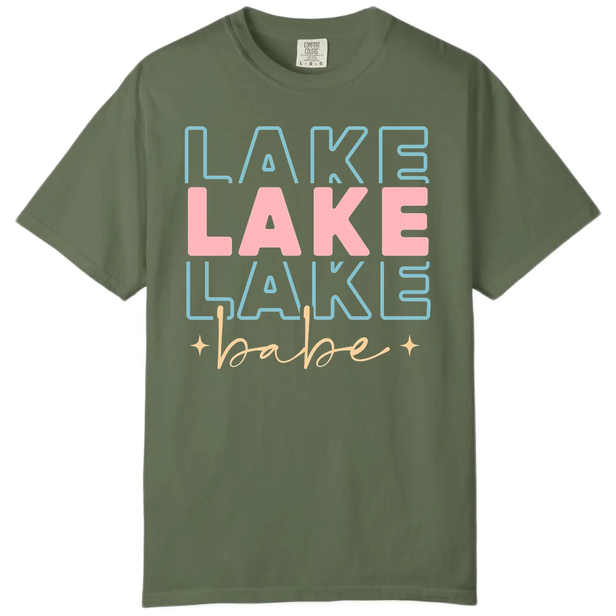 Lake Babe Retro Typography Comfort Color in Sage