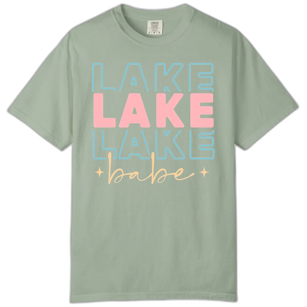 Lake Babe Retro Typography Comfort Color in Bay