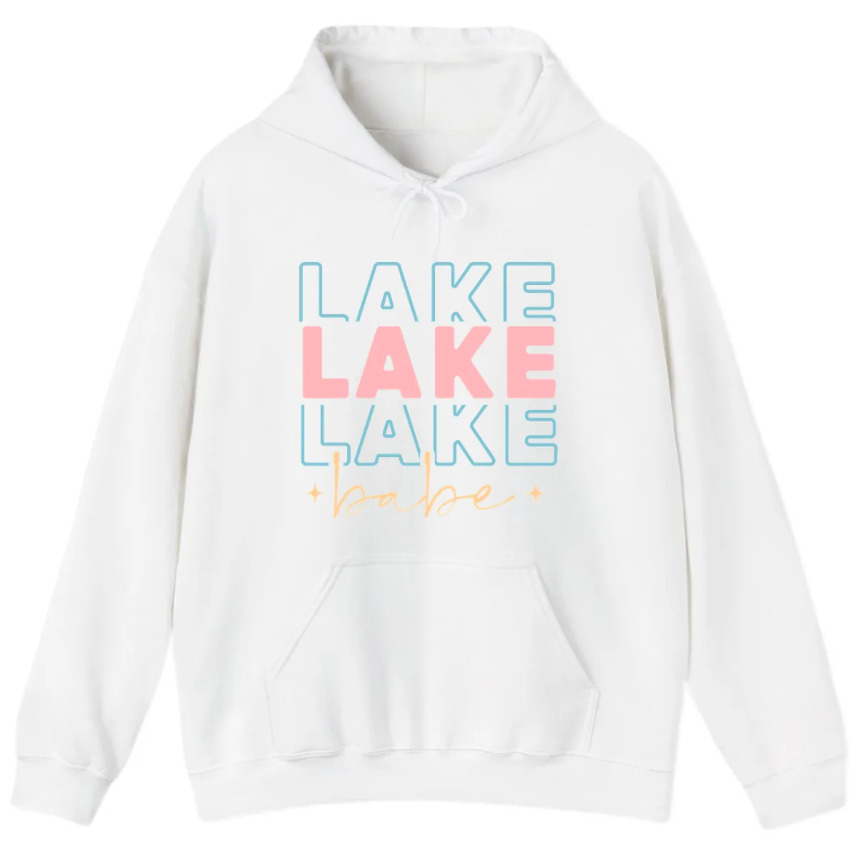 Lake Babe Retro Typography Hoodie in White