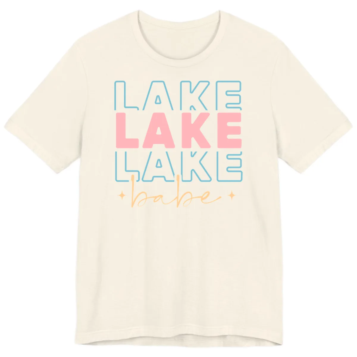 Lake Babe Retro Typography Premium T-Shirt in Natural