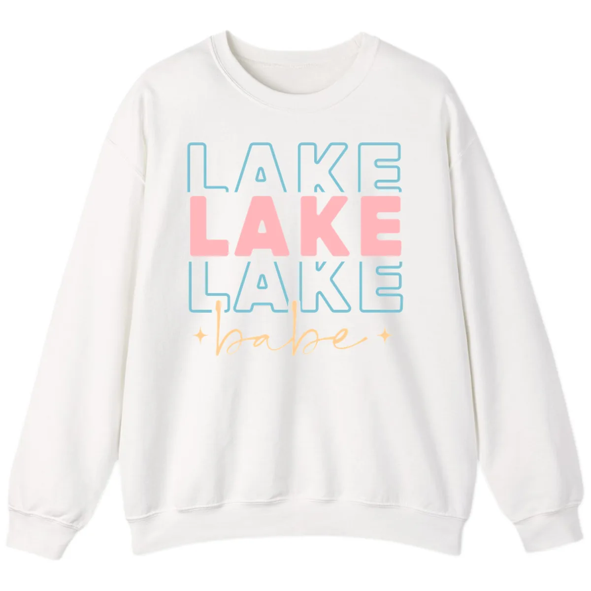 Lake Babe Retro Typography Sweatshirt in White