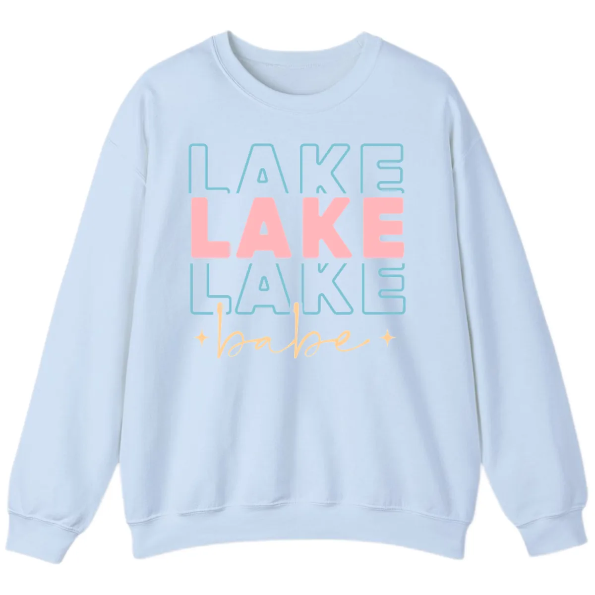 Lake Babe Retro Typography Sweatshirt in Light Blue