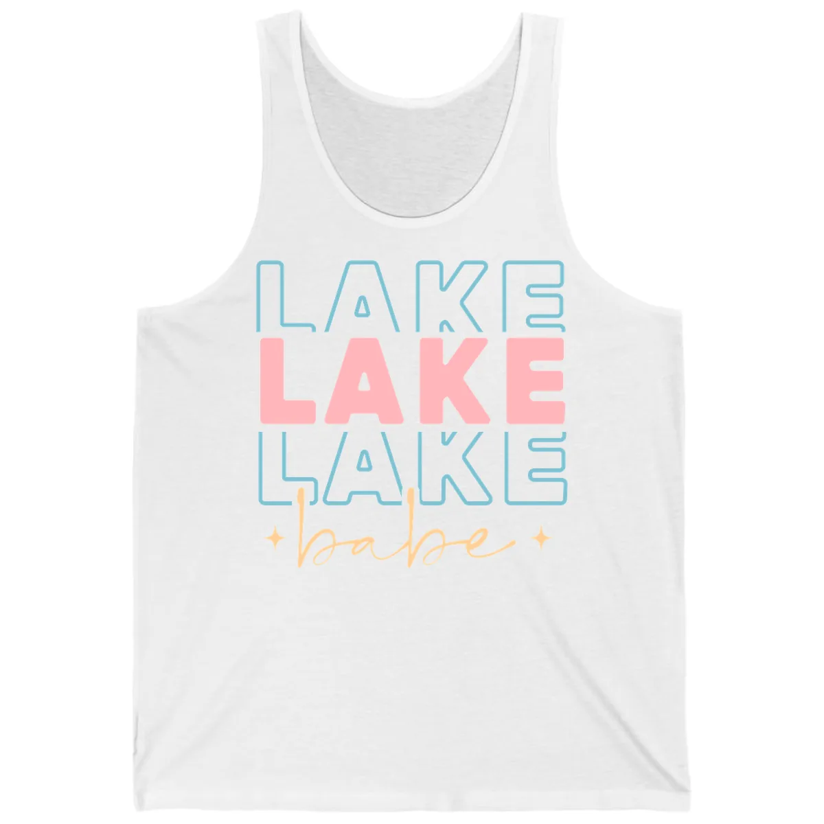 Lake Babe Retro Typography Tank in White