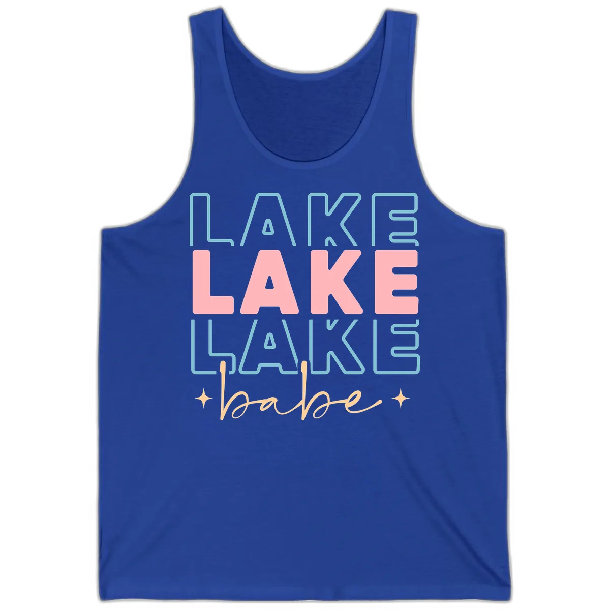 Lake Babe Retro Typography Tank in True Royal