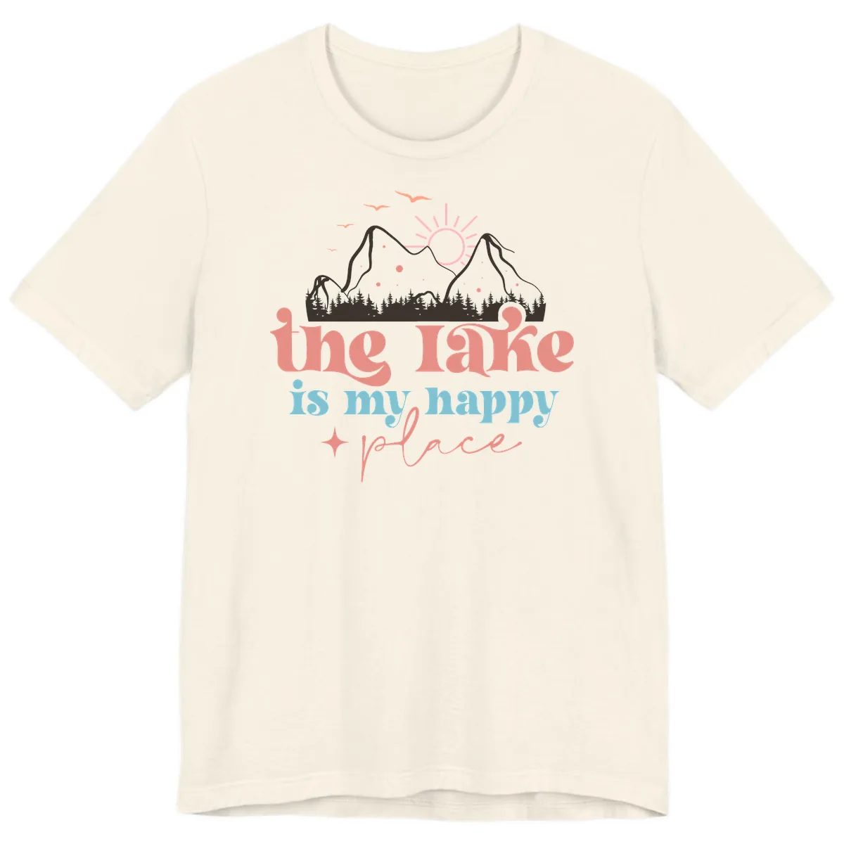 The Lake Is My Happy Place Premium T-Shirt in Natural
