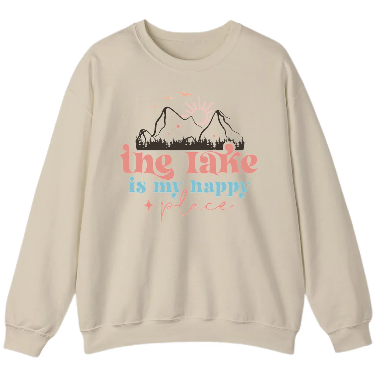 The Lake Is My Happy Place Sweatshirt in Sand