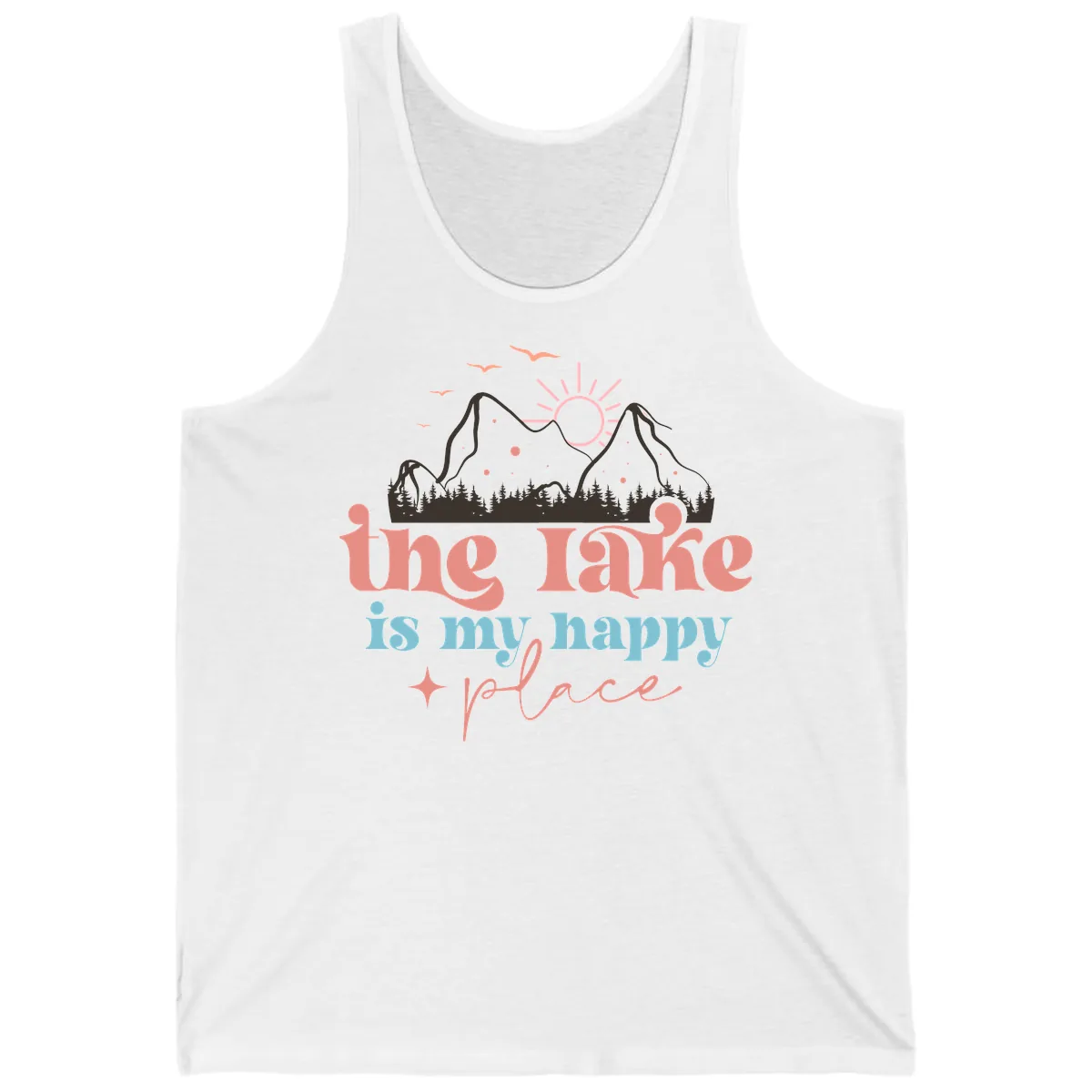 The Lake Is My Happy Place Tank in White