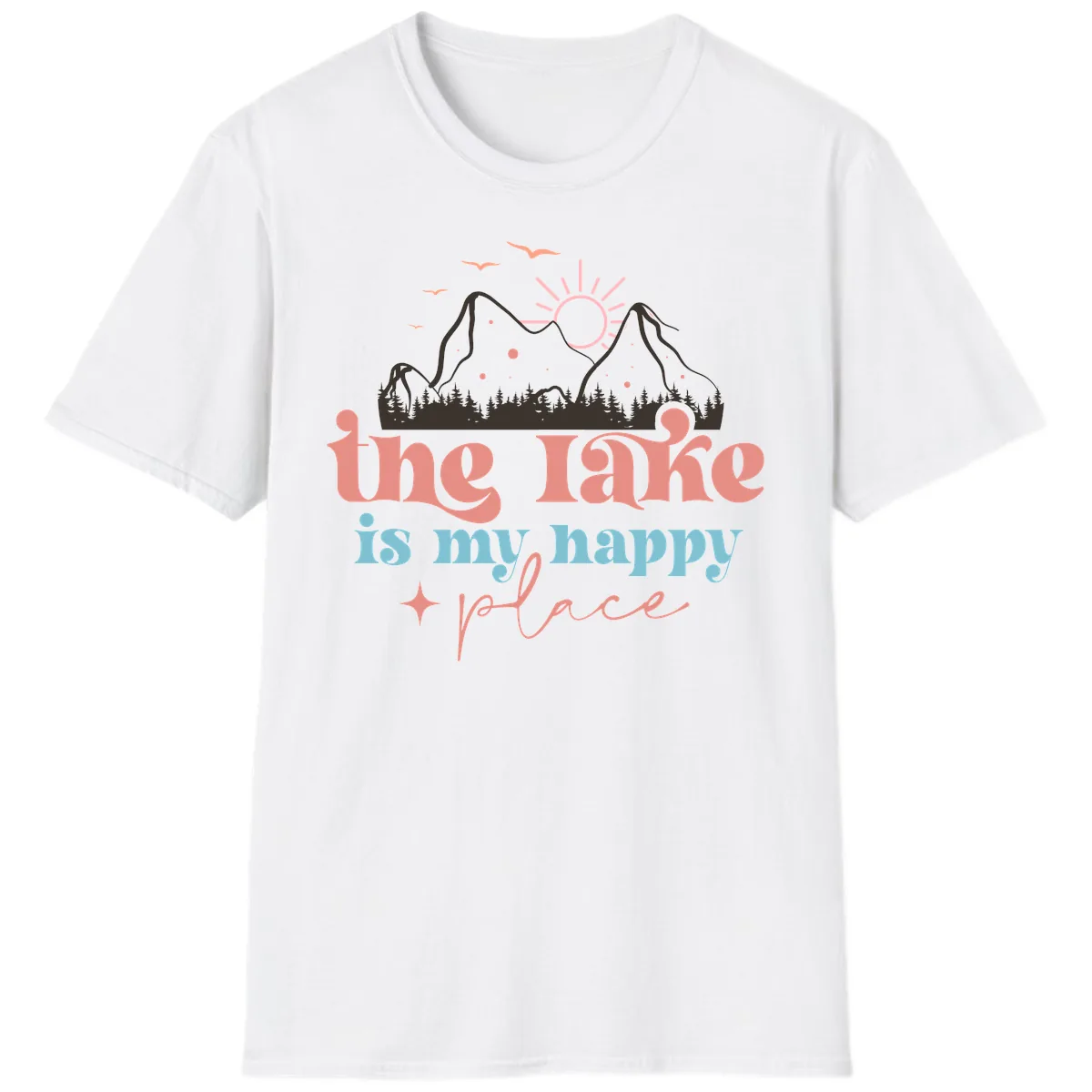 The Lake Is My Happy Place T-Shirt in White