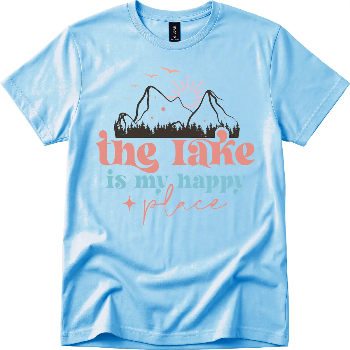 The Lake Is My Happy Place T-Shirt in Sky