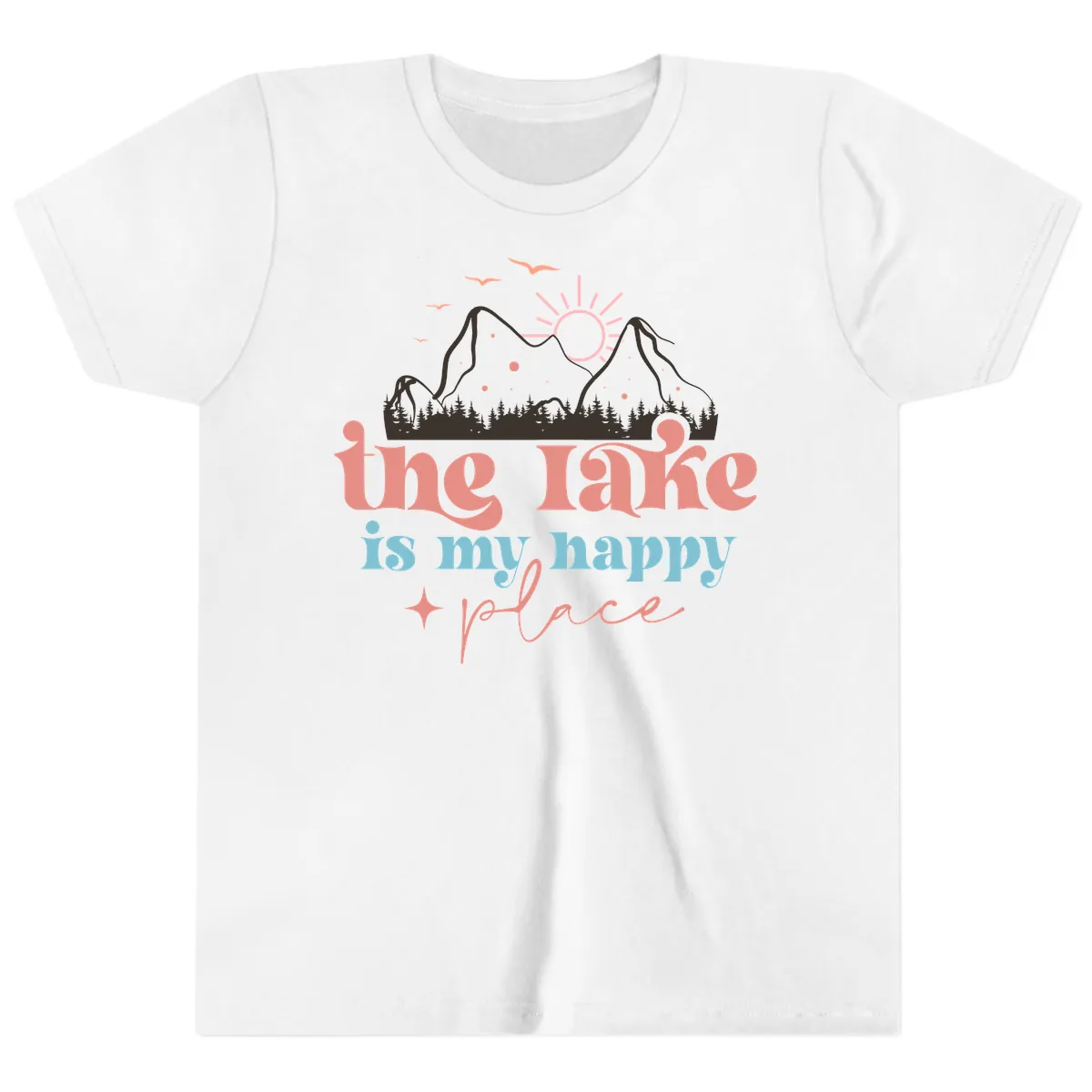 The Lake Is My Happy Place Youth T-Shirt in White