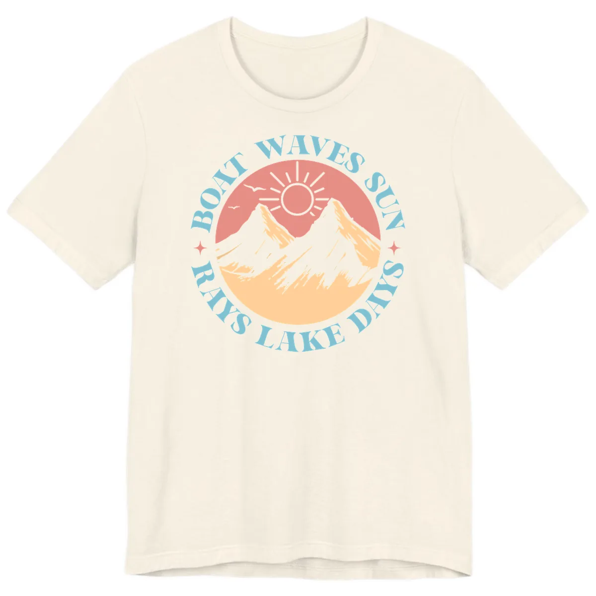Boat Waves Sun Rays Lake Days Premium T-Shirt in Natural