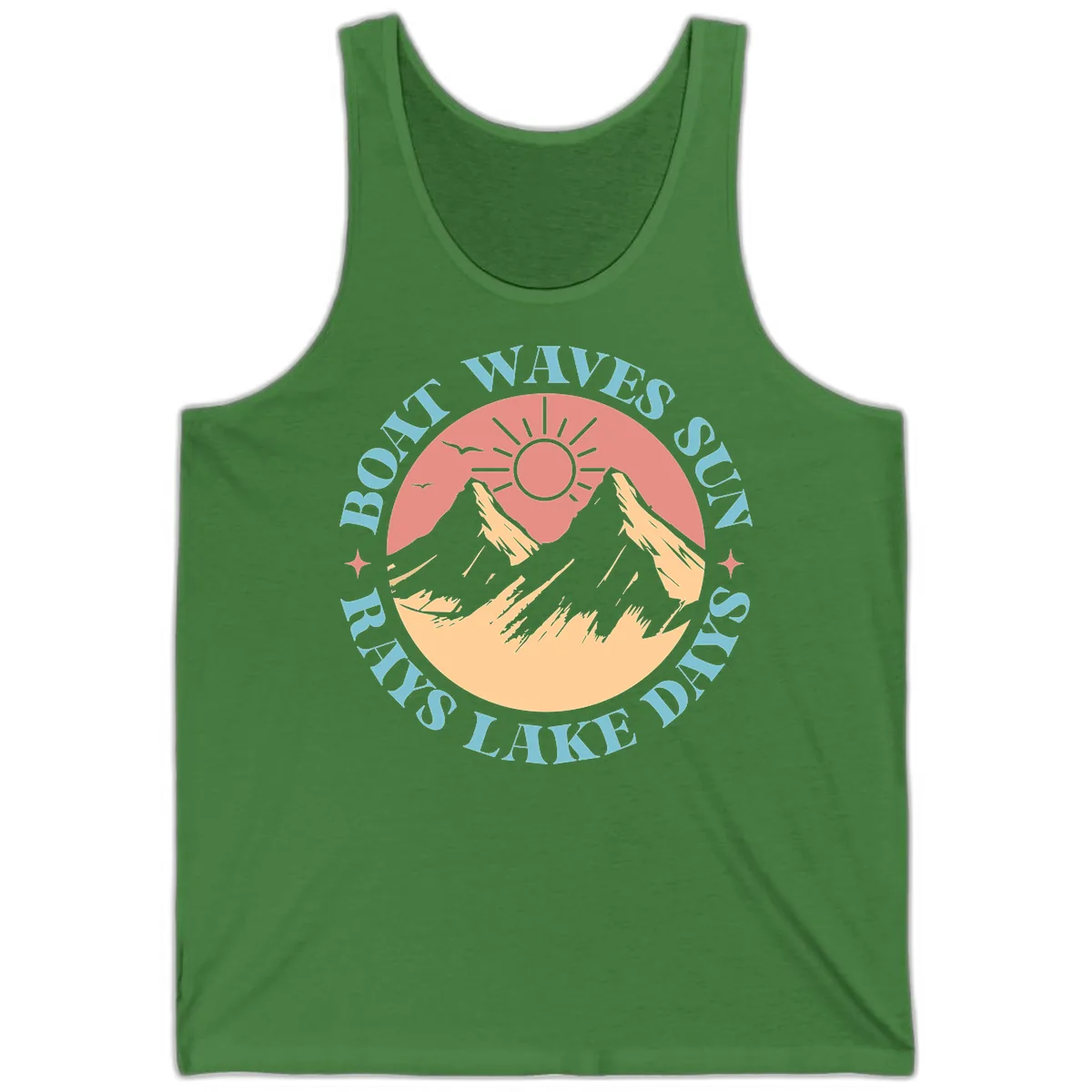 Boat Waves Sun Rays Lake Days Tank in Leaf