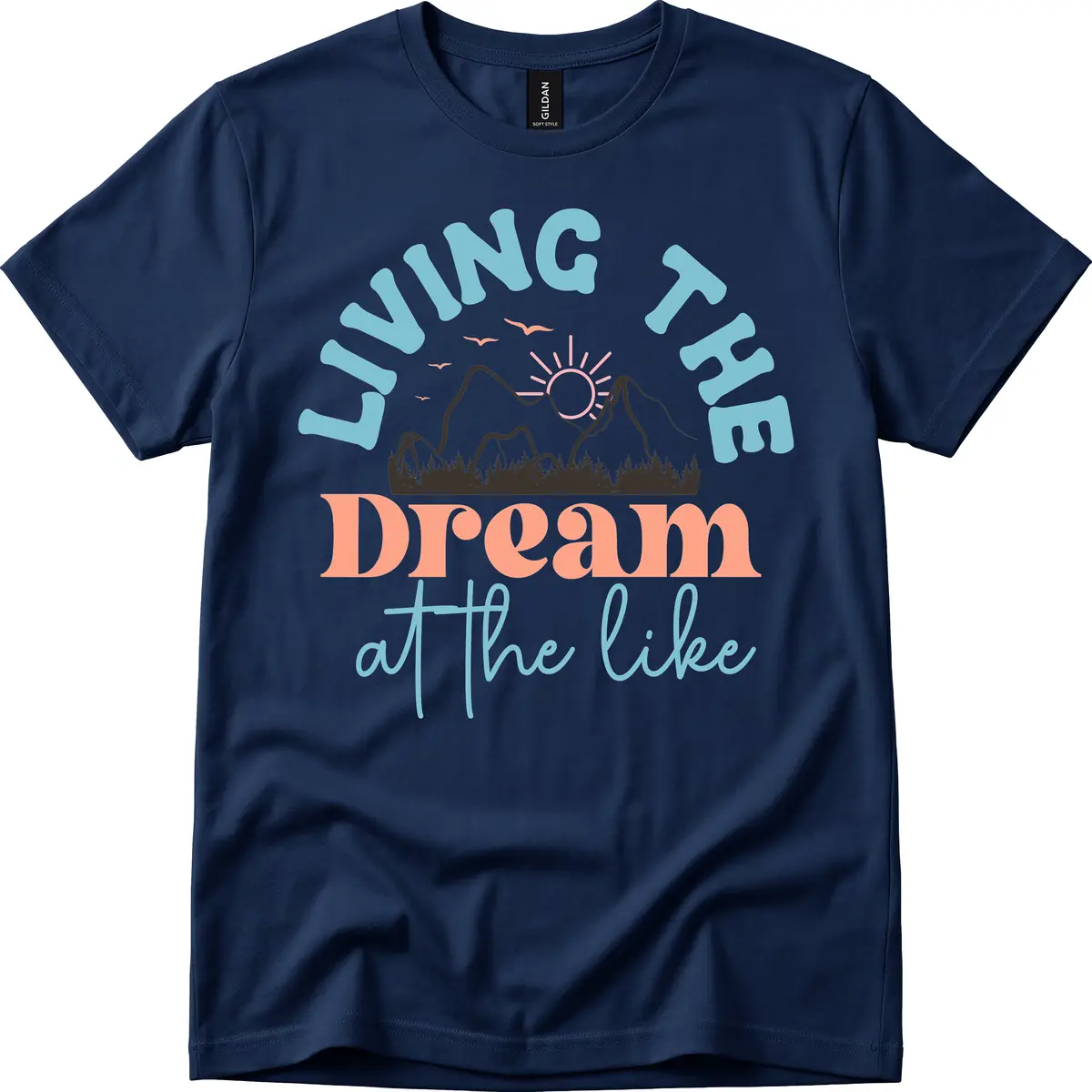 Living The Dream At The Lake T-Shirt in Navy
