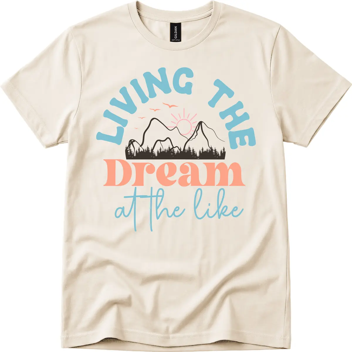 Living The Dream At The Lake T-Shirt in Natural