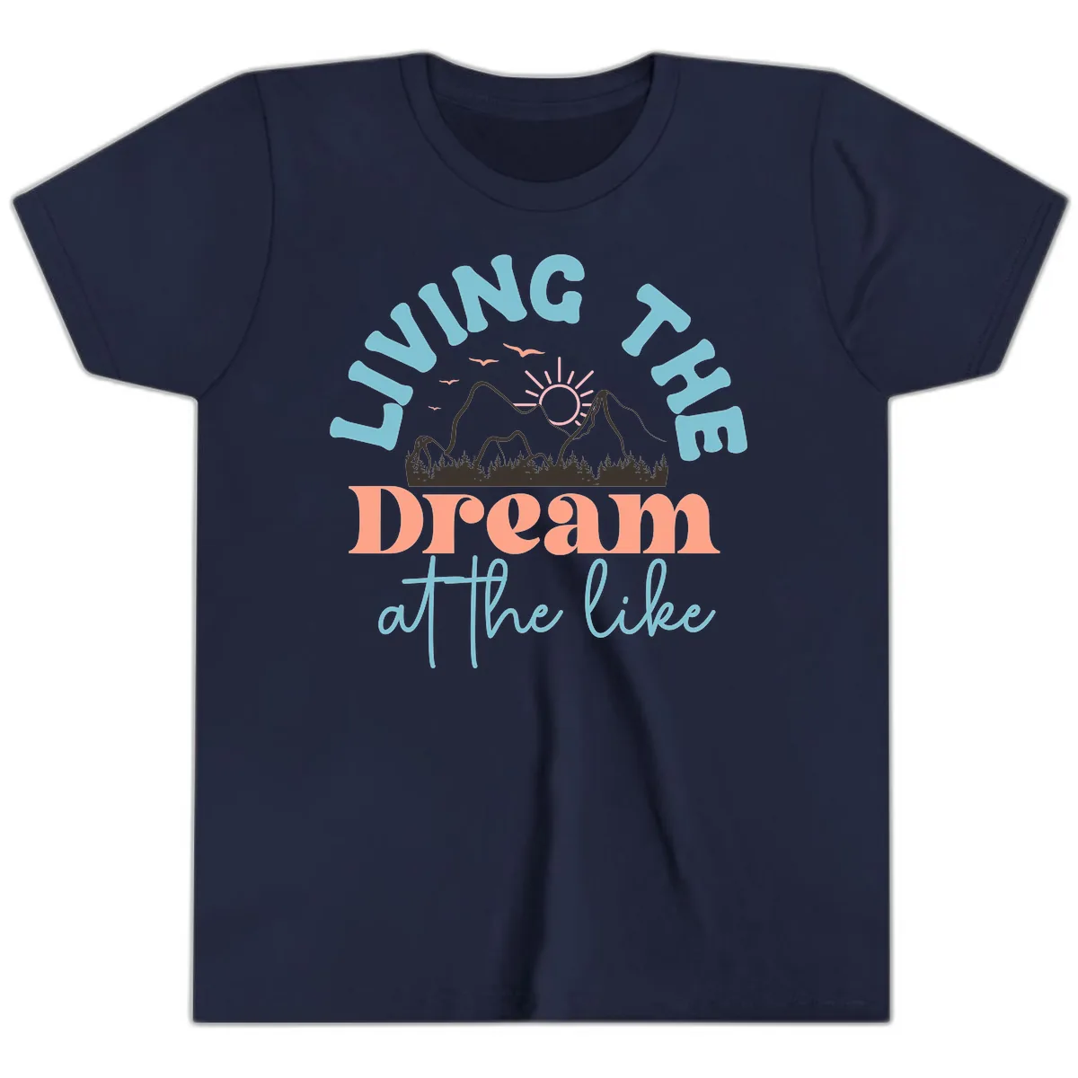 Living The Dream At The Lake Youth T-Shirt in Navy