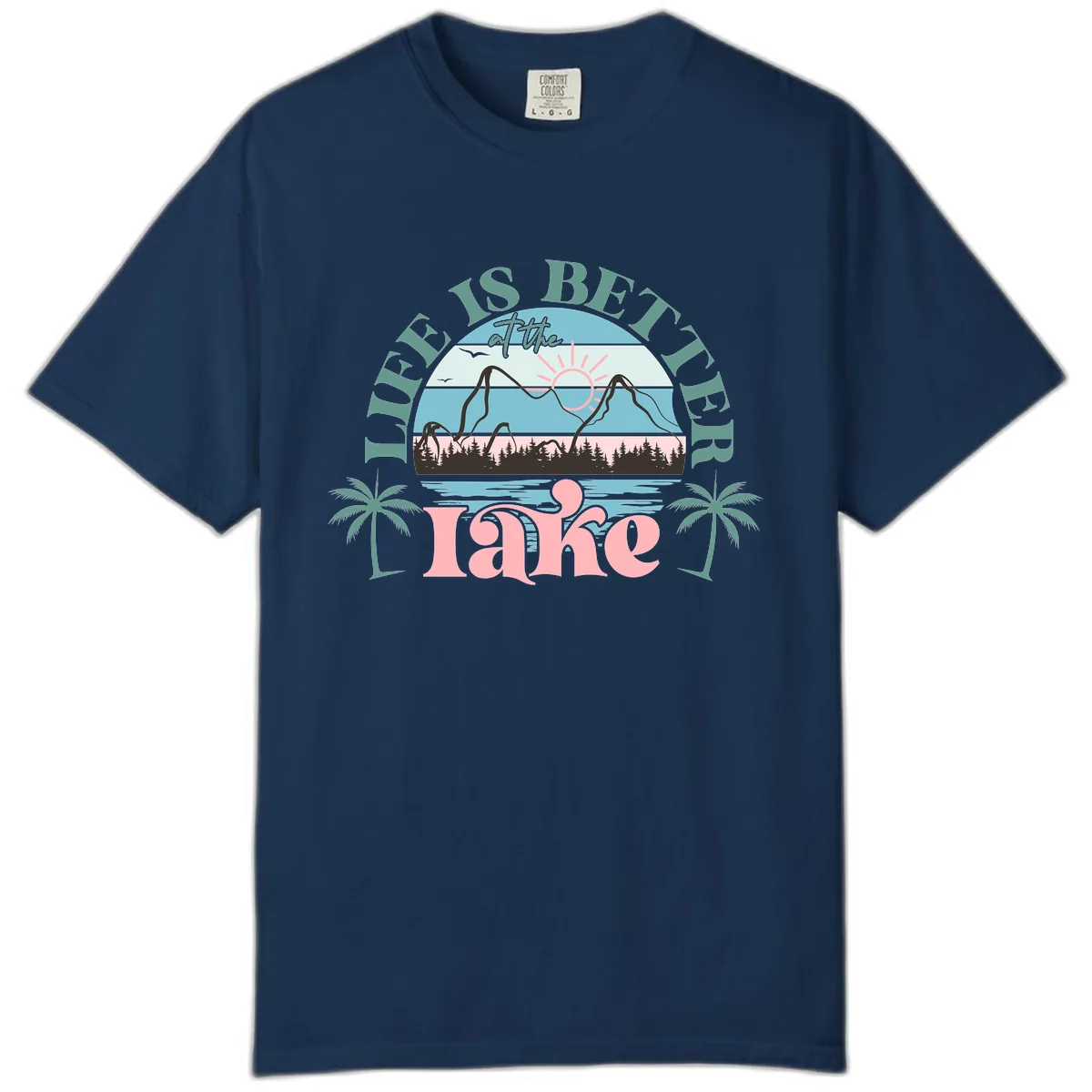 Life Is Better At The Lake Design Comfort Color in Navy