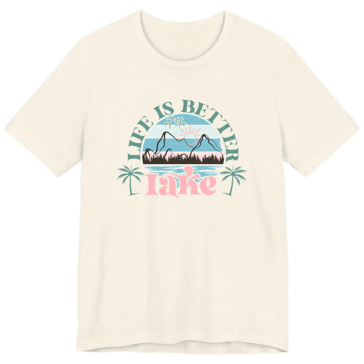 Life Is Better At The Lake Design Premium T-Shirt in Natural